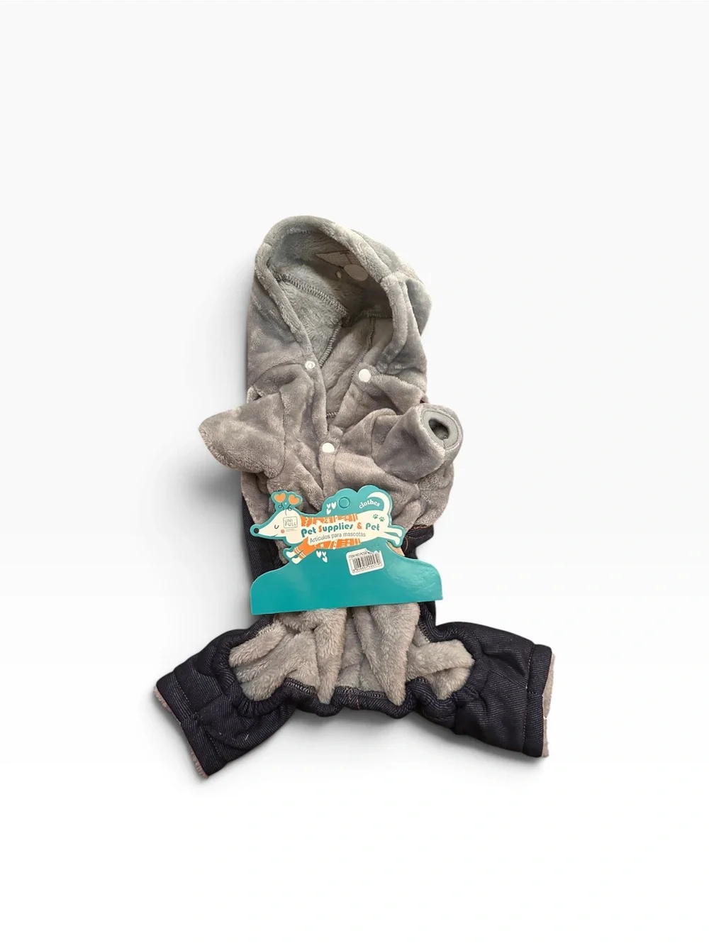 Unifull Gray Bear Plush Hooded Dog Jumpsuit Size L
